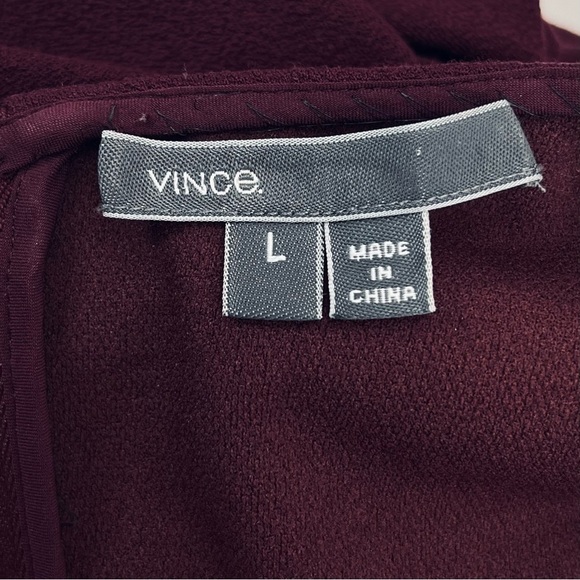 Vince Shiraz Wine Stretch Crepe Knit Sheath Dress Size Large - Picture 9 of 11